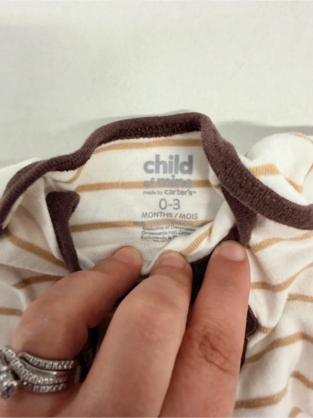 Carter's White and Brown Striped Lion Applique Long-Sleeve Tee